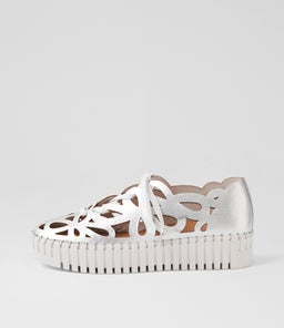 BELLAS MI SILVER WHITE SOLE LEATHER