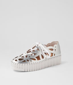 BELLAS MI SILVER WHITE SOLE LEATHER