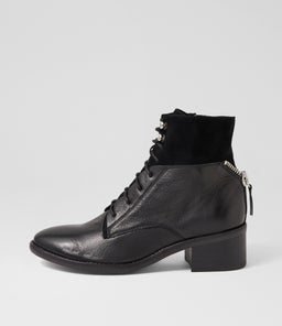 PREEZ MI BLACK BLACK LEATHER SUEDE