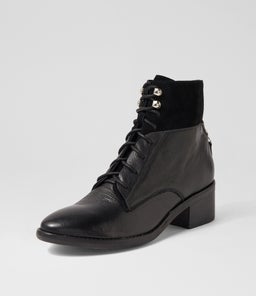 PREEZ MI BLACK BLACK LEATHER SUEDE