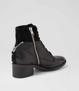 PREEZ MI BLACK BLACK LEATHER SUEDE