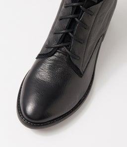 PREEZ MI BLACK BLACK LEATHER SUEDE