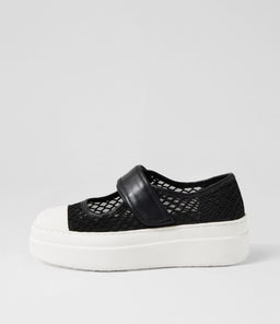 ALMMA MI BLACK WHITE SOLE MESH LEATHER