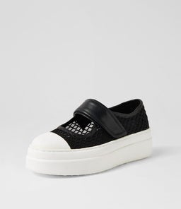 ALMMA MI BLACK WHITE SOLE MESH LEATHER