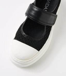 ALMMA MI BLACK WHITE SOLE MESH LEATHER