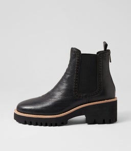 DONYA MI BLACK BLACK STITCH LEATHER