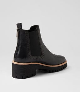 DONYA MI BLACK BLACK STITCH LEATHER