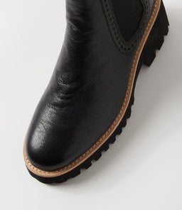 DONYA MI BLACK BLACK STITCH LEATHER