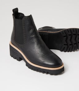 DONYA MI BLACK BLACK STITCH LEATHER
