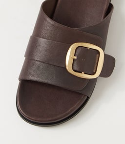 NEWKA MI CHOC BLACK SOLE LEATHER