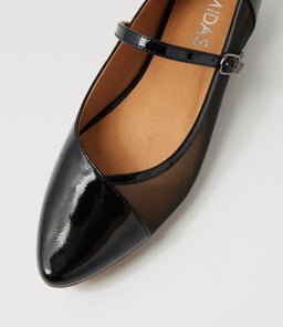 SHELFA MI BLACK PATENT MESH