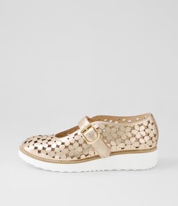OLLENS MI CHAMPAGNE WHITE SOLE CRUSH LEATHER