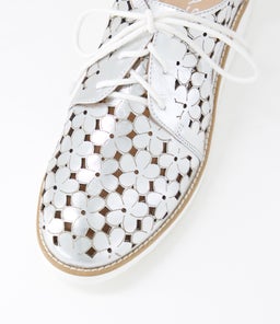 OTYAL MI SILVER WHITE SOLE CRUSH LEATHER