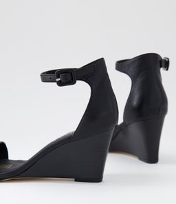 HALLAY MI BLACK BLACK HEEL LEATHER