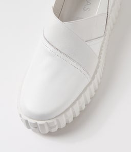OLLAH MI WHITE WHITE SOLE LEATHER ELASTIC