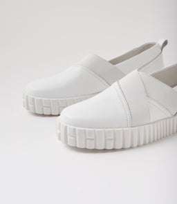 OLLAH MI WHITE WHITE SOLE LEATHER ELASTIC