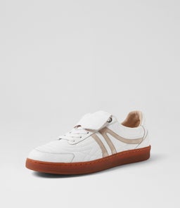 QALLAN MI WHITE GREY LEATHER SUEDE