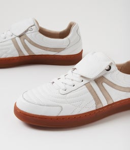 QALLAN MI WHITE GREY LEATHER SUEDE