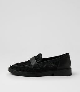 SHRIMP MI BLACK FLORAL MESH LEATHER