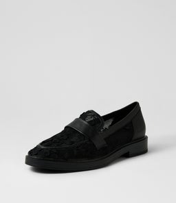 SHRIMP MI BLACK FLORAL MESH LEATHER