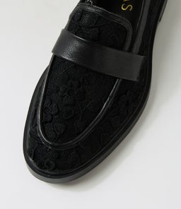 SHRIMP MI BLACK FLORAL MESH LEATHER