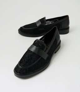SHRIMP MI BLACK FLORAL MESH LEATHER