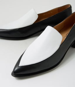 EATIT MI BLACK WHITE LEATHER