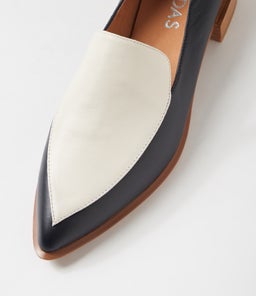 EATIT MI NAVY IVORY LEATHER