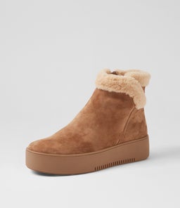 WARMUP MI LT CHOC BEIGE SUEDE FUR