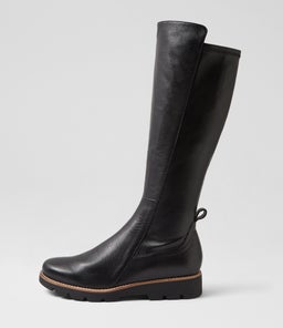 DEMO MI BLACK BLACK SOLE LEATHER STRETCH SMOOTH