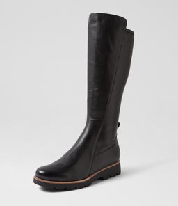 DEMO MI BLACK BLACK SOLE LEATHER STRETCH SMOOTH