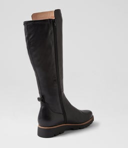 DEMO MI BLACK BLACK SOLE LEATHER STRETCH SMOOTH