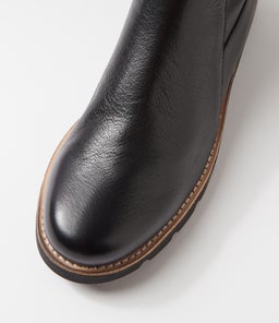 DEMO MI BLACK BLACK SOLE LEATHER STRETCH SMOOTH