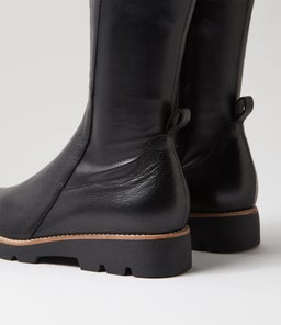 DEMO MI BLACK BLACK SOLE LEATHER STRETCH SMOOTH