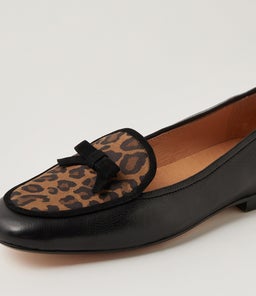 MAJONG MI BLACK CAMEL LEOPARD LEATHER MULTI
