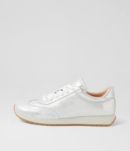 POLLINS MI WHITE SILVER RUB LEATHER