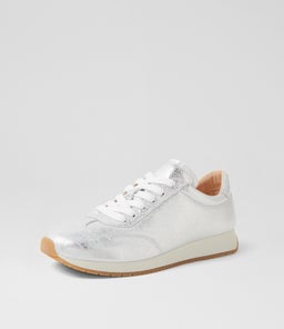 POLLINS MI WHITE SILVER RUB LEATHER