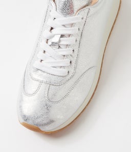 POLLINS MI WHITE SILVER RUB LEATHER