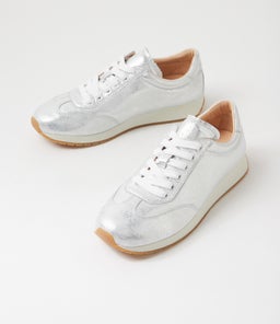POLLINS MI WHITE SILVER RUB LEATHER