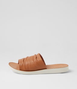 NICKIE MI DK TAN WHITE SOLE LEATHER
