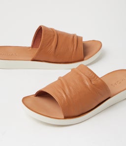 NICKIE MI DK TAN WHITE SOLE LEATHER