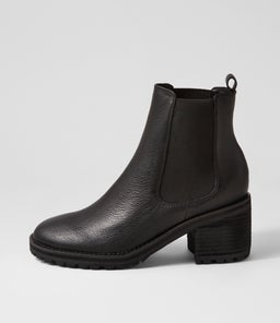 BISCOTI BLACK BLACK HEEL LEATHER