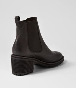 BISCOTI BLACK BLACK HEEL LEATHER