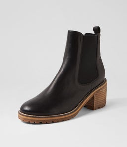 BISCOTI BLACK NATURAL HEEL LEATHER