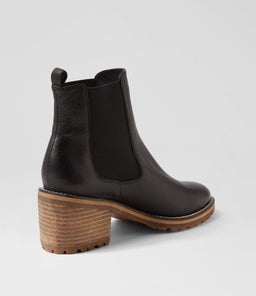 BISCOTI BLACK NATURAL HEEL LEATHER