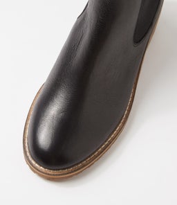 BISCOTI BLACK NATURAL HEEL LEATHER