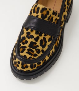 ALANTA MO LEOPARD BLACK PONY LEATHER