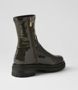 ALOVE MO DK OLIVE STRETCH PATENT PU