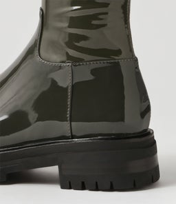 ALOVE MO DK OLIVE STRETCH PATENT PU