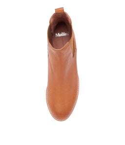 BINDI MO DK TAN CHESTNUT HEEL LEATHER